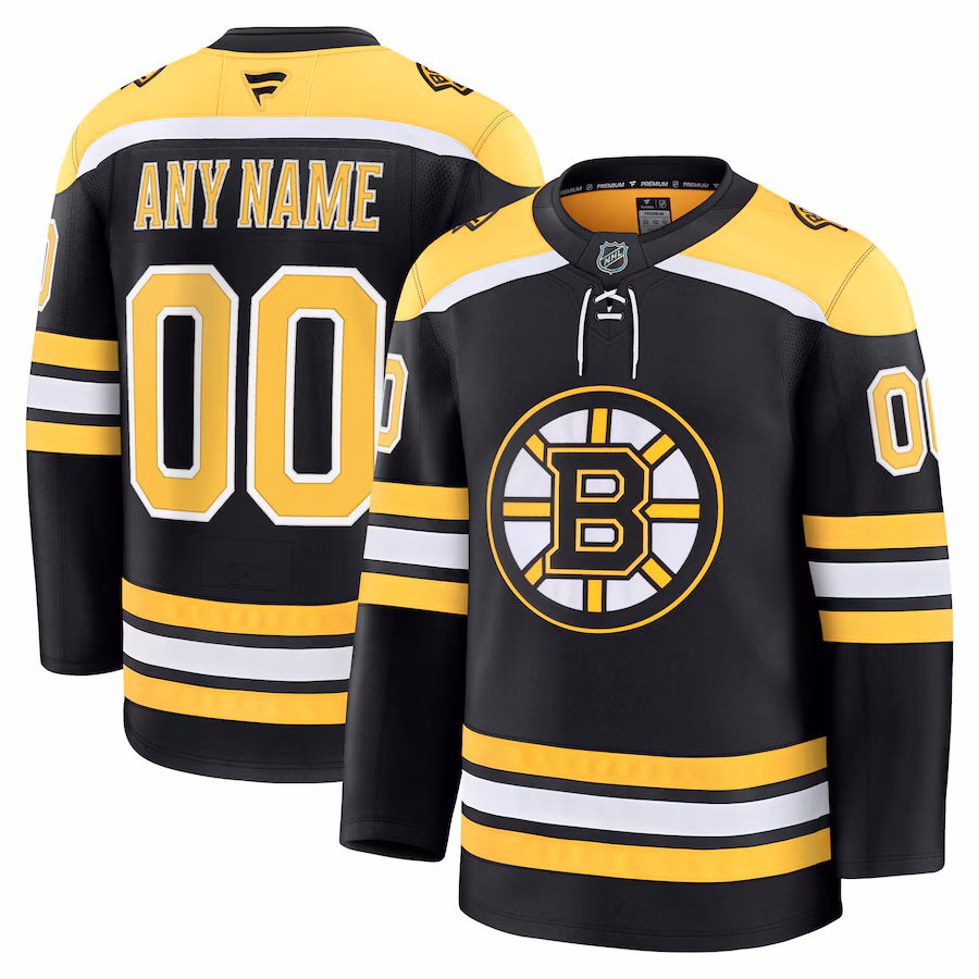 Men's Boston Bruins Fanatics Black Home Premium Custom Jersey - Jersey