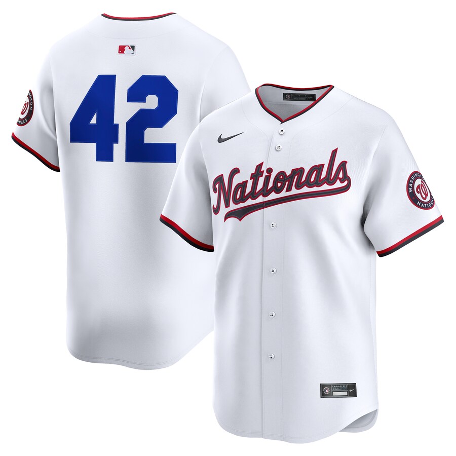 Men's Washington Nationals Nike White Home 2025 Jackie Robinson Day Limited Jersey - Jersey