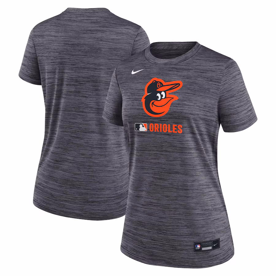 Women's Baltimore Orioles Nike Black Authentic Collection Velocity Performance T-Shirt - Jersey
