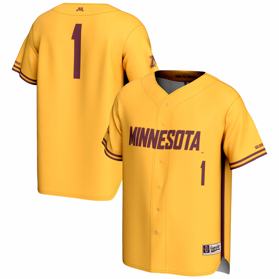 Youth GameDay Greats #1 Gold Minnesota Golden Gophers Lightweight Baseball Jersey - Jersey