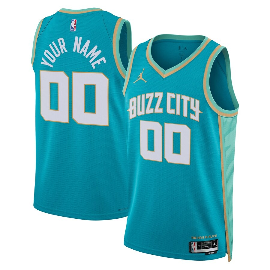 Unisex Charlotte Hornets  Jordan Brand Teal 2023/24 Custom Swingman Jersey - City Edition - Jersey