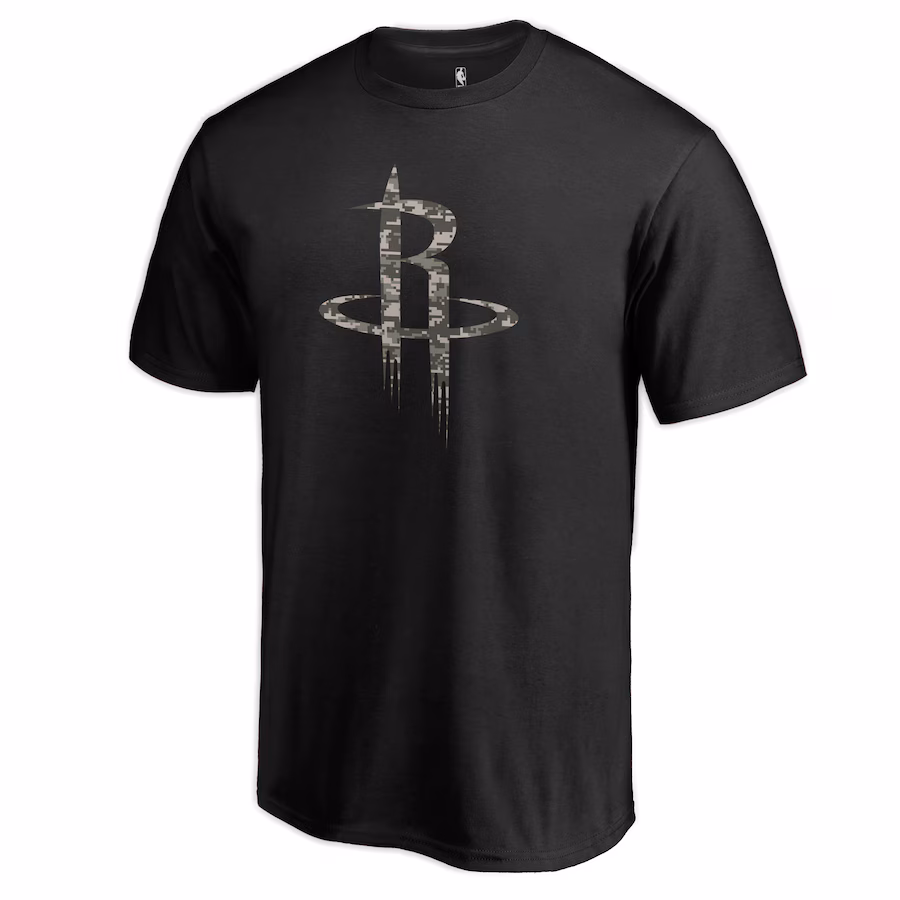 Men's Houston Rockets Black Cloak Camo T-Shirt - Jersey