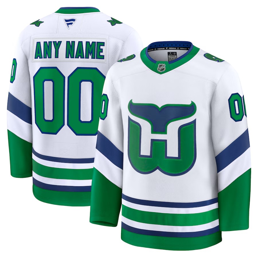 Men's Carolina Hurricanes Fanatics White Throwback Premium Custom Jersey - Jersey