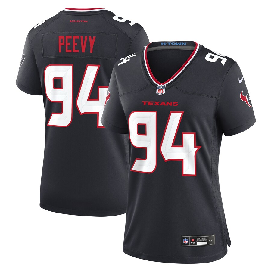 Women's Houston Texans Jayden Peevy Nike Navy Team Game Jersey - Jersey