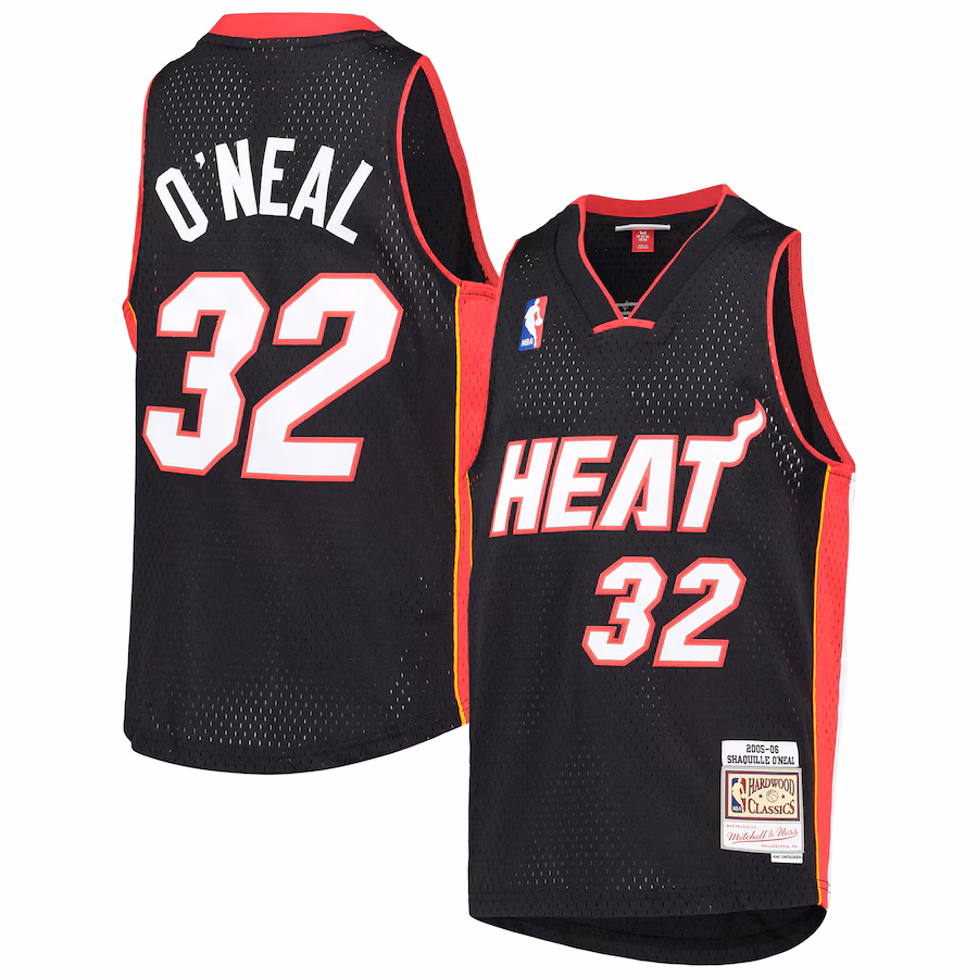 Youth Miami Heat Shaquille O'Neal Mitchell & Ness Black 2005-06 Hardwood Classics Swingman Jersey - Jersey