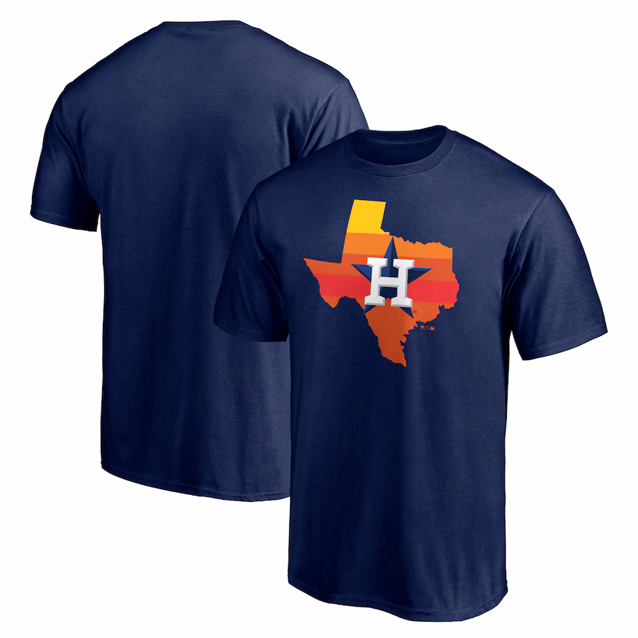 Men's Houston Astros Navy Hometown Collection Texas Sunrise T-Shirt - Jersey