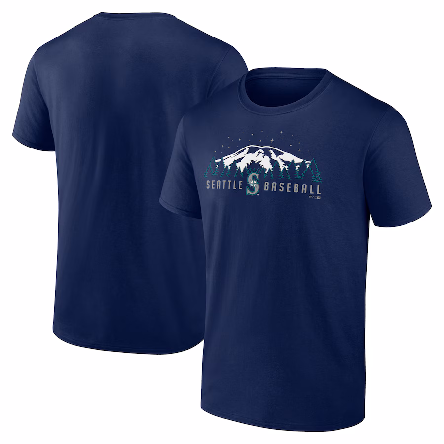Men's Seattle Mariners Navy Mountains T-Shirt - Jersey