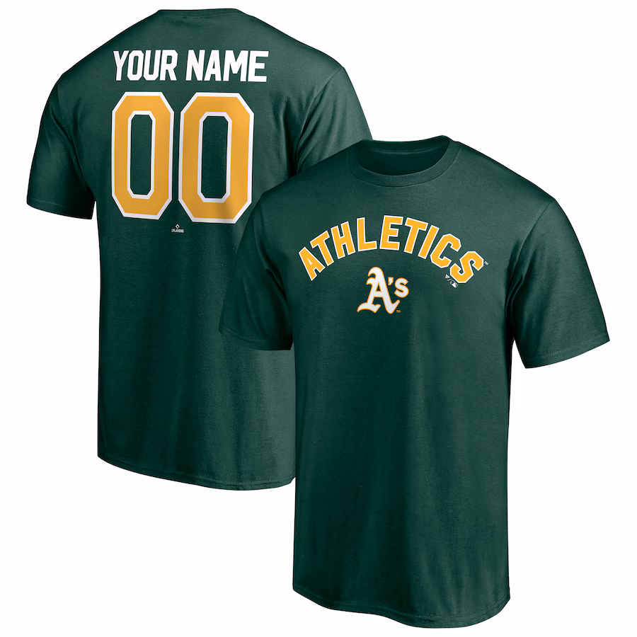Men's Athletics Green Personalized Team Winning Streak Name & Number T-Shirt - Jersey