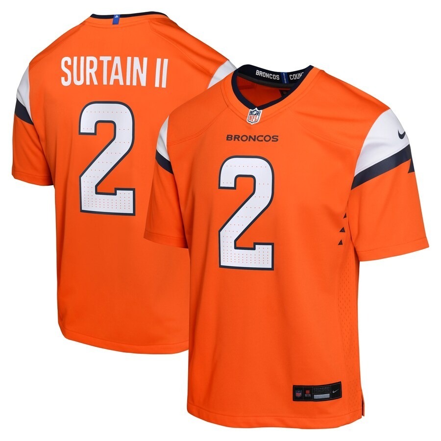 Youth Denver Broncos Patrick Surtain II Nike Orange Mile High Collection Game Jersey - Jersey