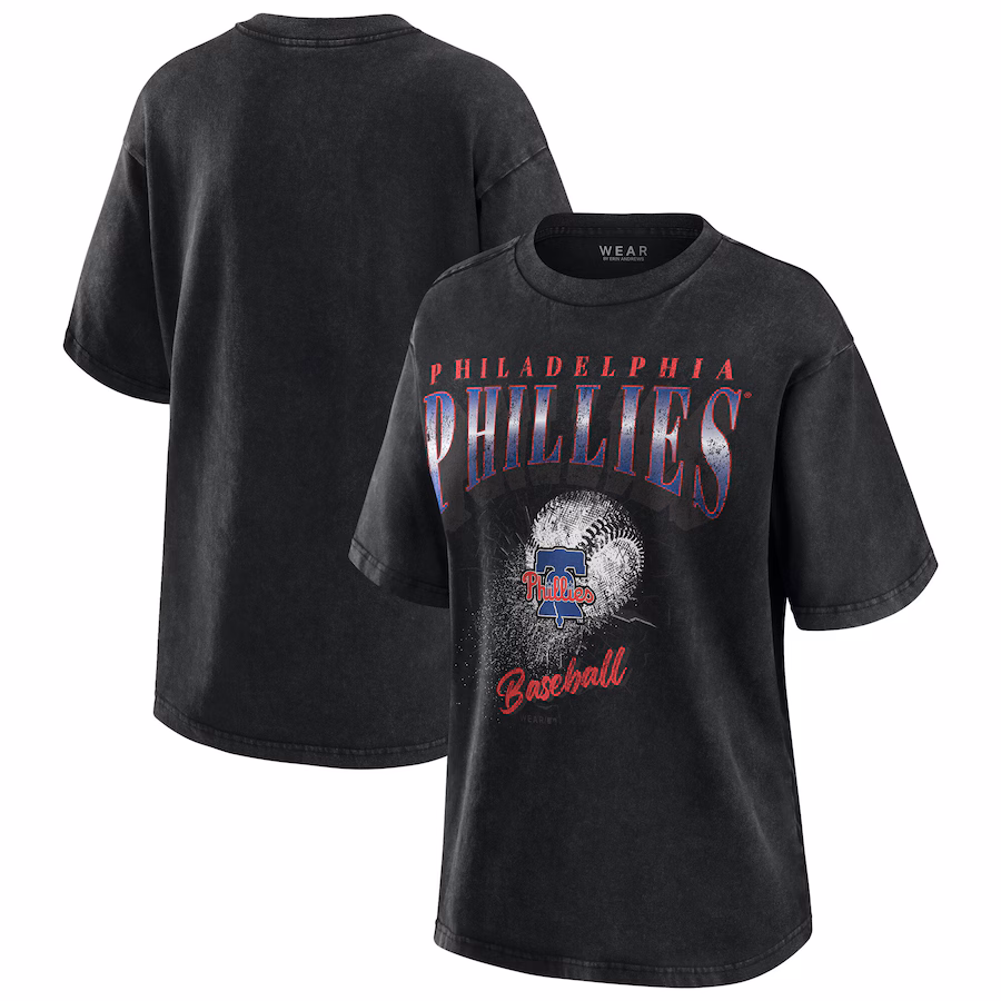 Women's Philadelphia Phillies WEAR by Erin Andrews Charcoal Boyfriend T-Shirt - Jersey