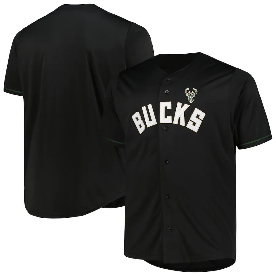 Men's Milwaukee Bucks Profile Black Big & Tall Pop Jersey - Jersey