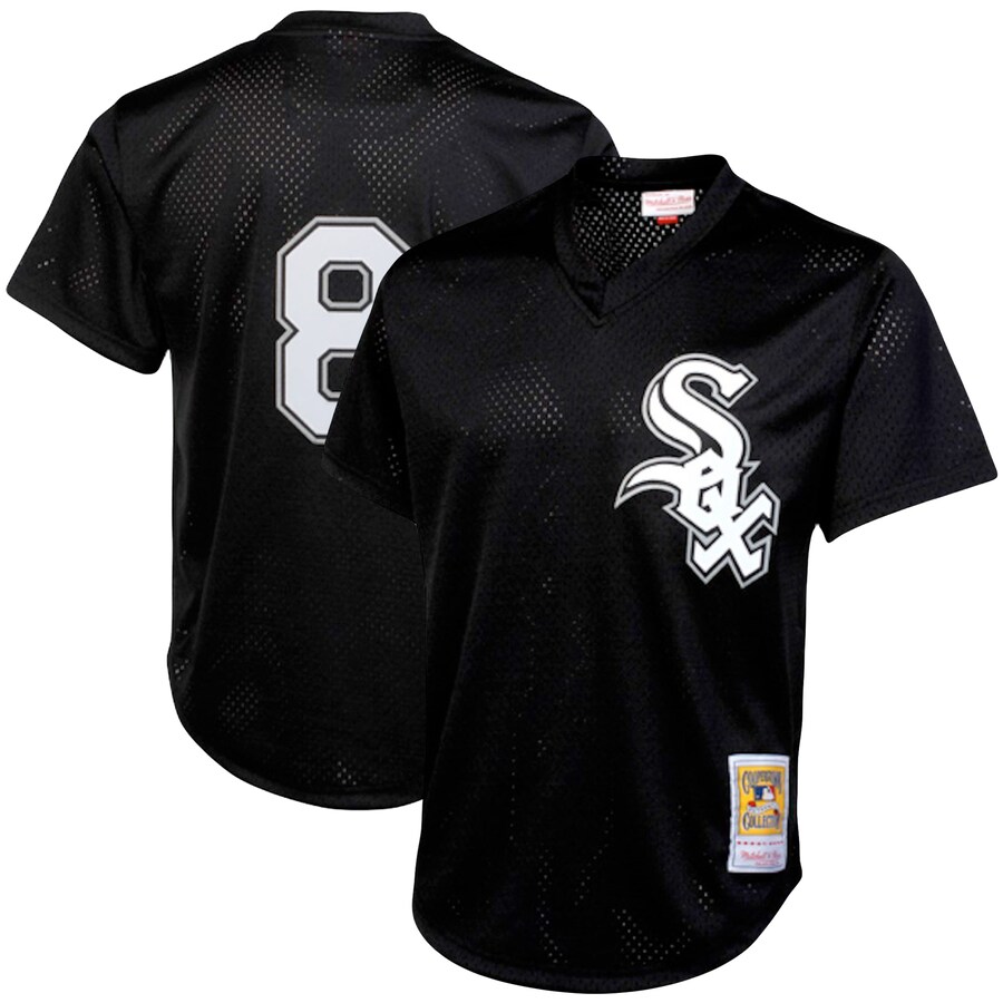 Men's Chicago White Sox Bo Jackson Mitchell & Ness Black Cooperstown Collection Big & Tall Mesh Batting Practice Jersey - Jersey