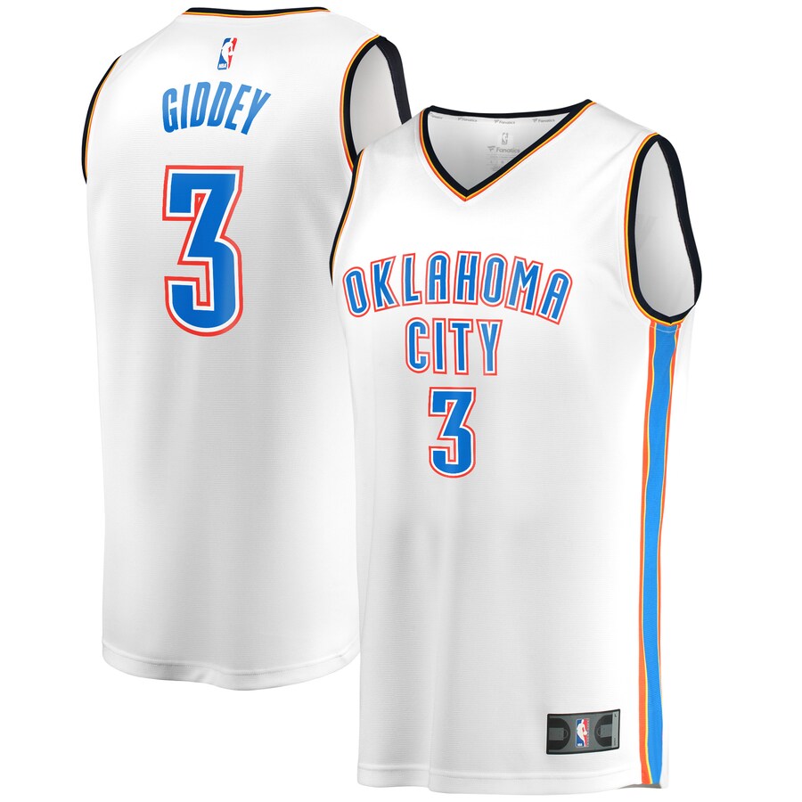 Men's Oklahoma City Thunder Josh Giddey Fanatics White Fast Break Player Jersey - Association Edition - Jersey