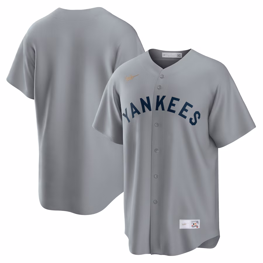 Men's New York Yankees Nike Gray Road Cooperstown Collection Team Jersey - Jersey