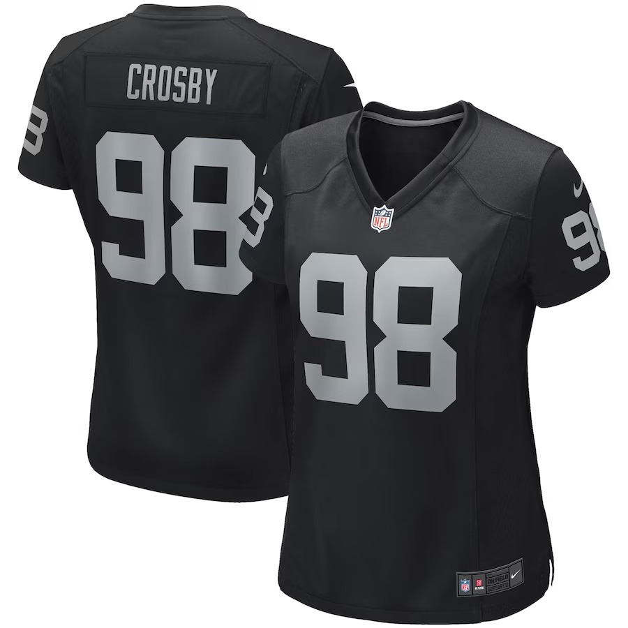 Women's Las Vegas Raiders Maxx Crosby Nike Black Game Jersey - Jersey