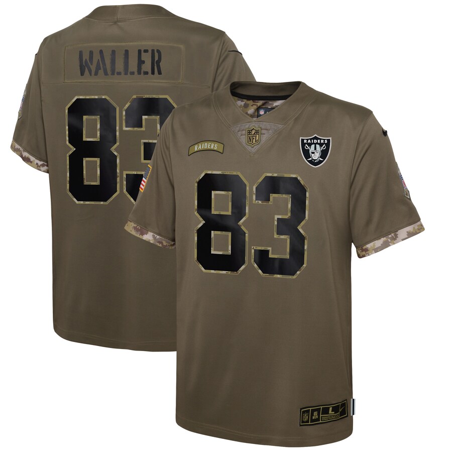 Youth Las Vegas Raiders Darren Waller Nike Olive 2022 Salute To Service Player Limited Jersey - Jersey