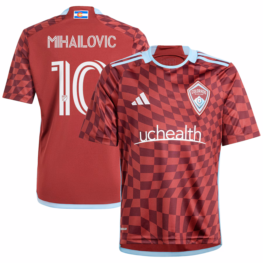 Youth Colorado Rapids Djordje Mihailovic adidas Burgundy 2024 One Flag Kit Replica Player Jersey - Jersey