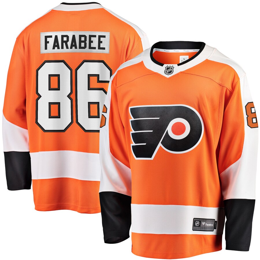 Men's Philadelphia Flyers Joel Farabee Fanatics Branded Orange Home Team Breakaway Player Jersey - Jersey