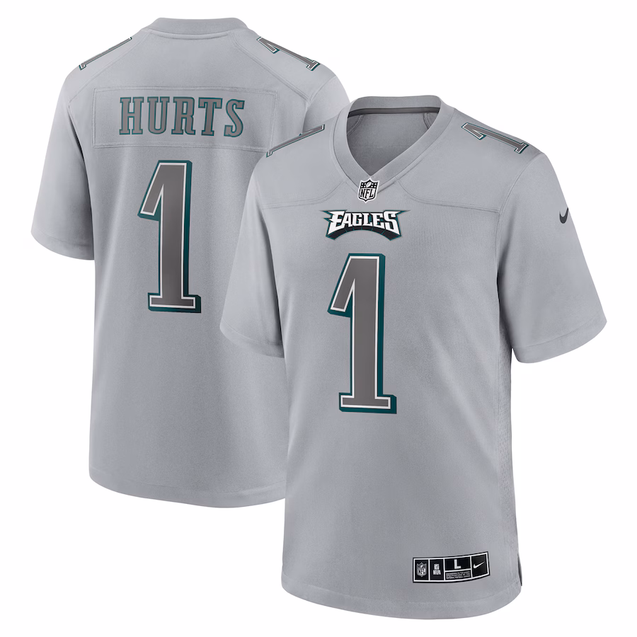 Men's Philadelphia Eagles Jalen Hurts Nike Gray Atmosphere Fashion Game Jersey - Jersey