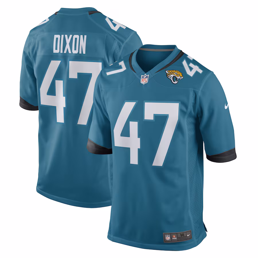 Men's De'Shaan Dixon Jacksonville Jaguars Nike Teal Team Game Player Jersey - Jersey