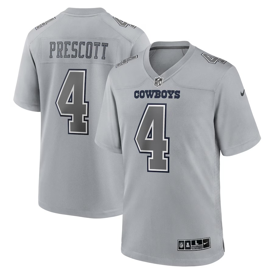 Men's Dallas Cowboys Dak Prescott Nike Gray Atmosphere Fashion Game Jersey - Jersey