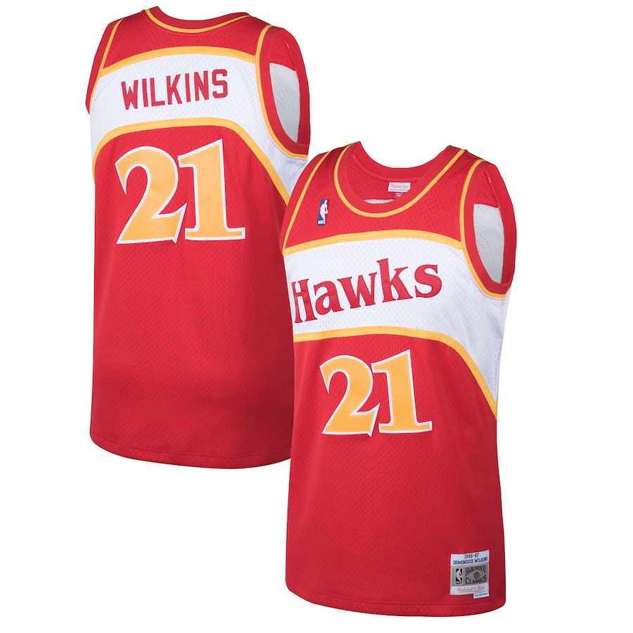 Men's Atlanta Hawks Dominique Wilkins Mitchell & Ness Red 1986/87 Hardwood Classics Swingman Jersey - Jersey