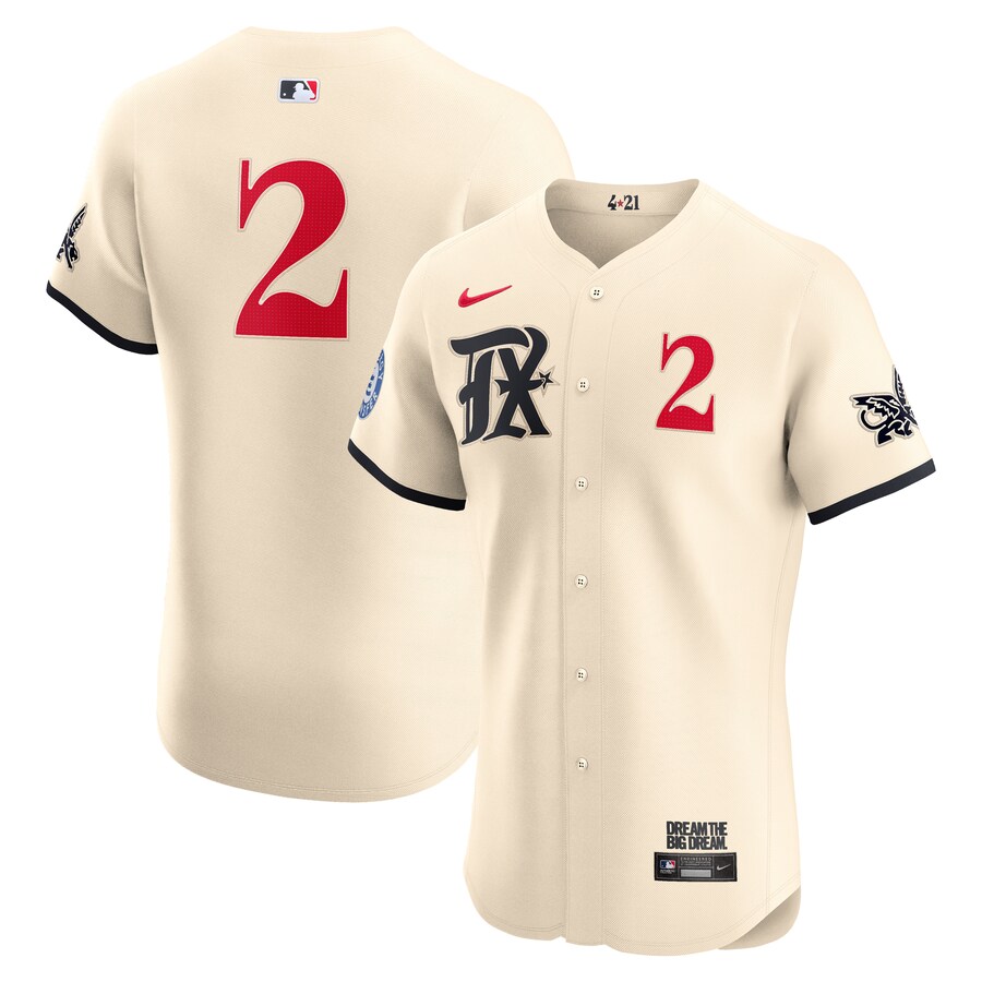 Men's Texas Rangers Marcus Semien Nike Cream City Connect Elite Jersey - Jersey