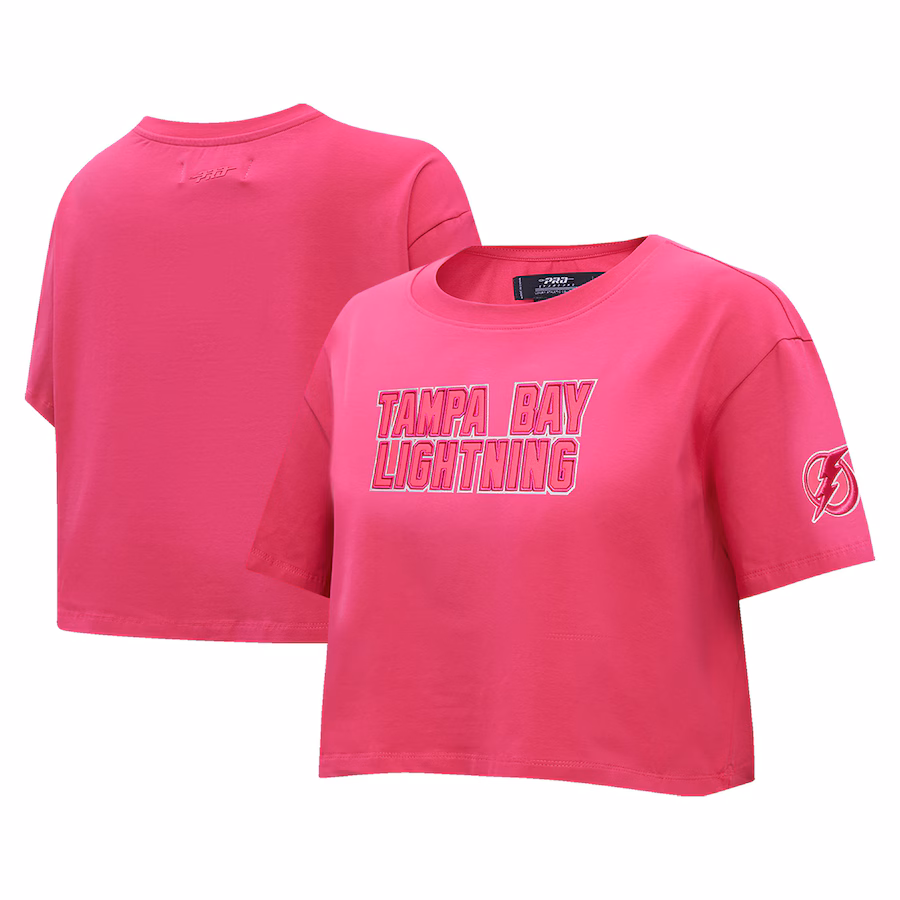 Women's Tampa Bay Lightning Pro Standard Triple Pink Cropped Boxy T-Shirt - Jersey