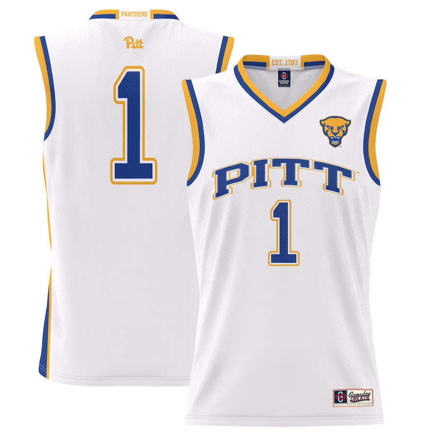 #1 Pitt Panthers GameDay Greats Youth LIghtweight Basketball Jersey - White - Jersey