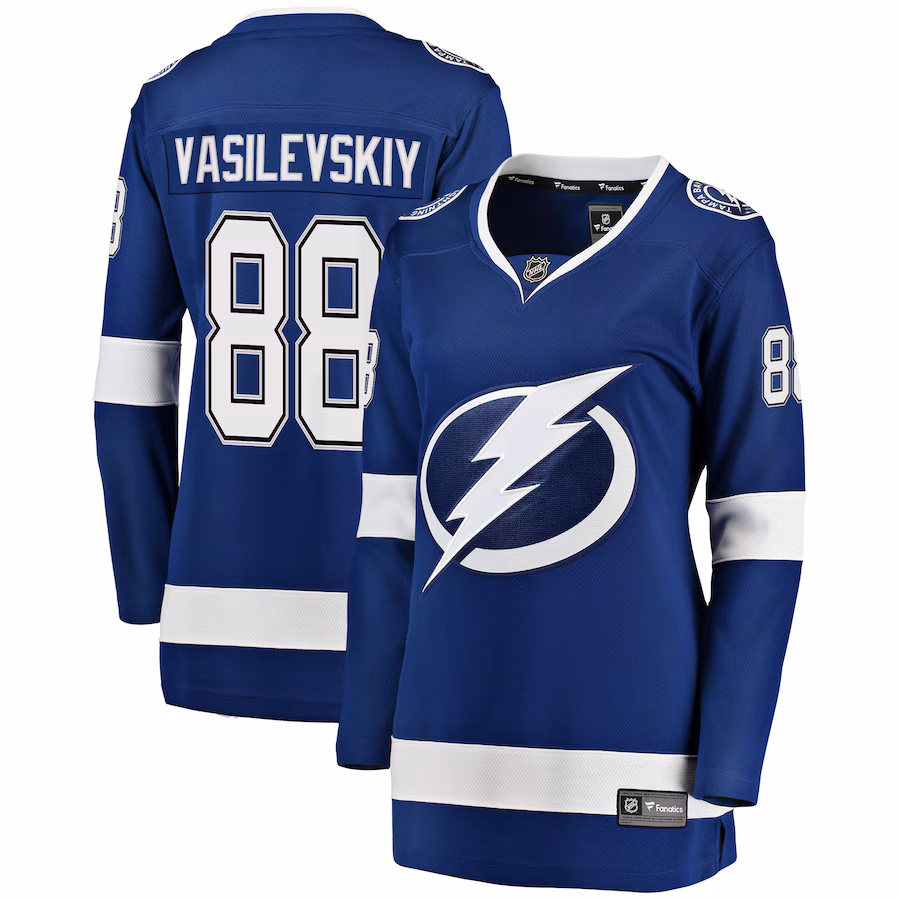 Women's Tampa Bay Lightning Andrei Vasilevskiy Fanatics Blue Breakaway Player Jersey - Jersey