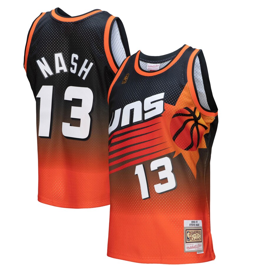 Men's Phoenix Suns Steve Nash Mitchell & Ness Orange/Black 1996/97 Hardwood Classics Fadeaway Swingman Player Jersey - Jersey