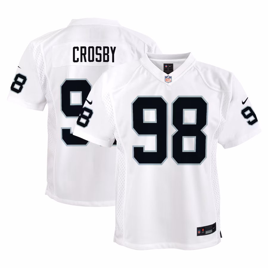 Youth Las Vegas Raiders Maxx Crosby Nike White Player Game Jersey - Jersey