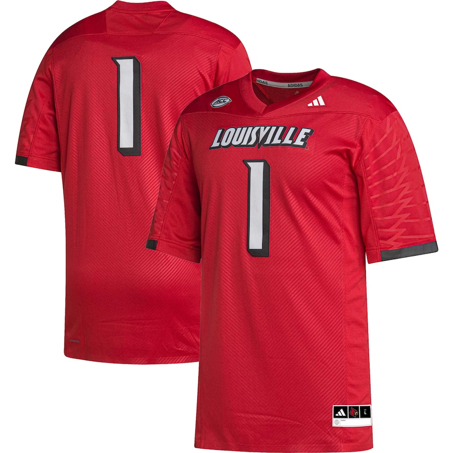 Men's adidas #1 Cardinal Louisville Cardinals Premier Football Jersey - Jersey