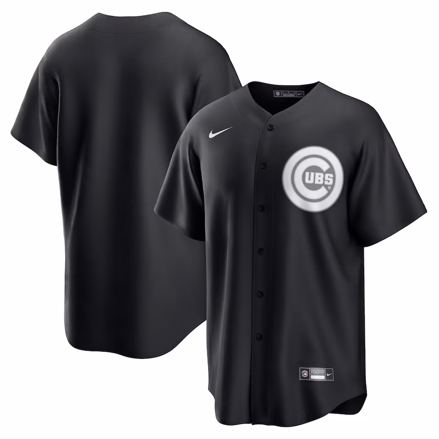 Men's Chicago Cubs Nike Black/White Official Replica Jersey - Jersey