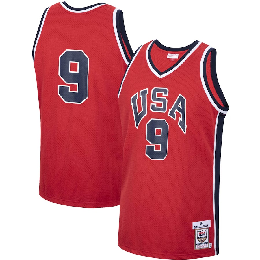 Men's USA Basketball Michael Jordan Mitchell & Ness Red 1984 Authentic Jersey - Jersey