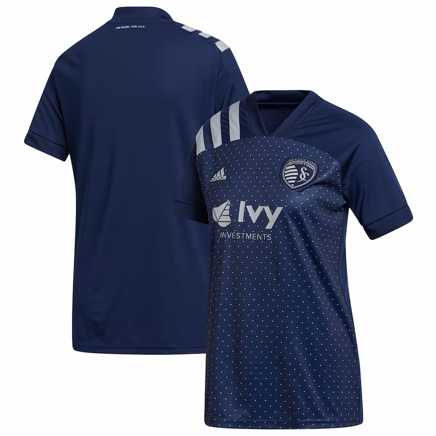 Women's Sporting Kansas City adidas Navy 2020 Swiss Dots Replica Jersey - Jersey