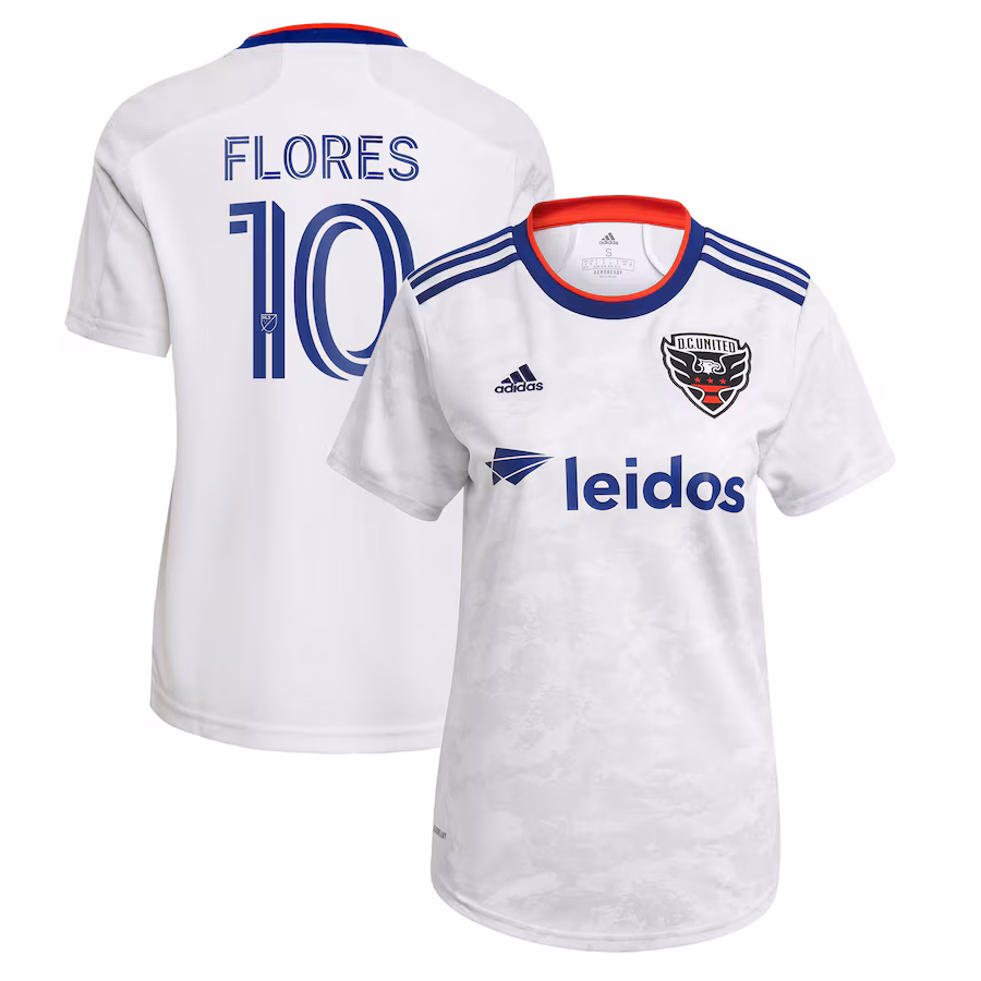 Women's D.C. United Edison Flores adidas White 2021 The Marble Replica Player Jersey - Jersey