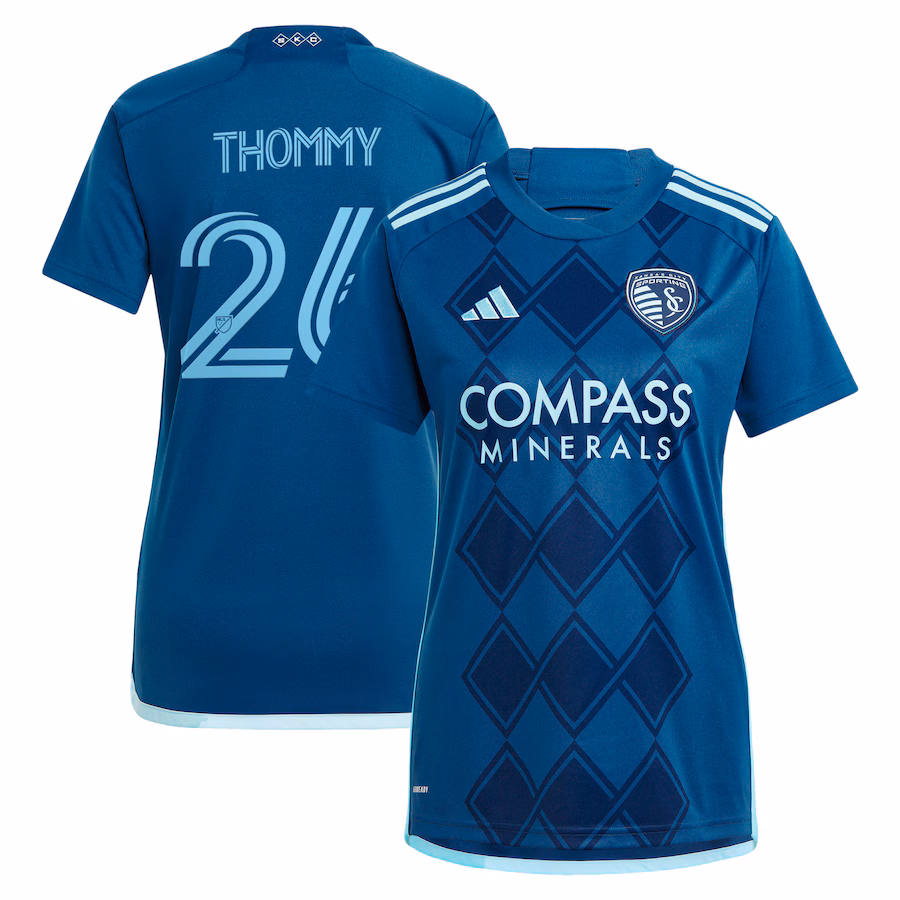 Women's Sporting Kansas City Erik Thommy adidas Navy 2024 Diamonds Our Forever Replica Player Jersey - Jersey