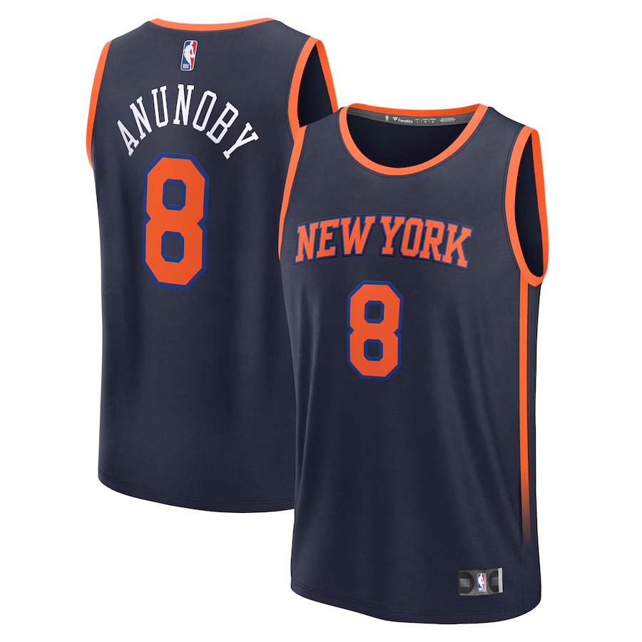 Men's New York Knicks OG Anunoby Fanatics Navy Fast Break Player Jersey - Statement Edition - Jersey