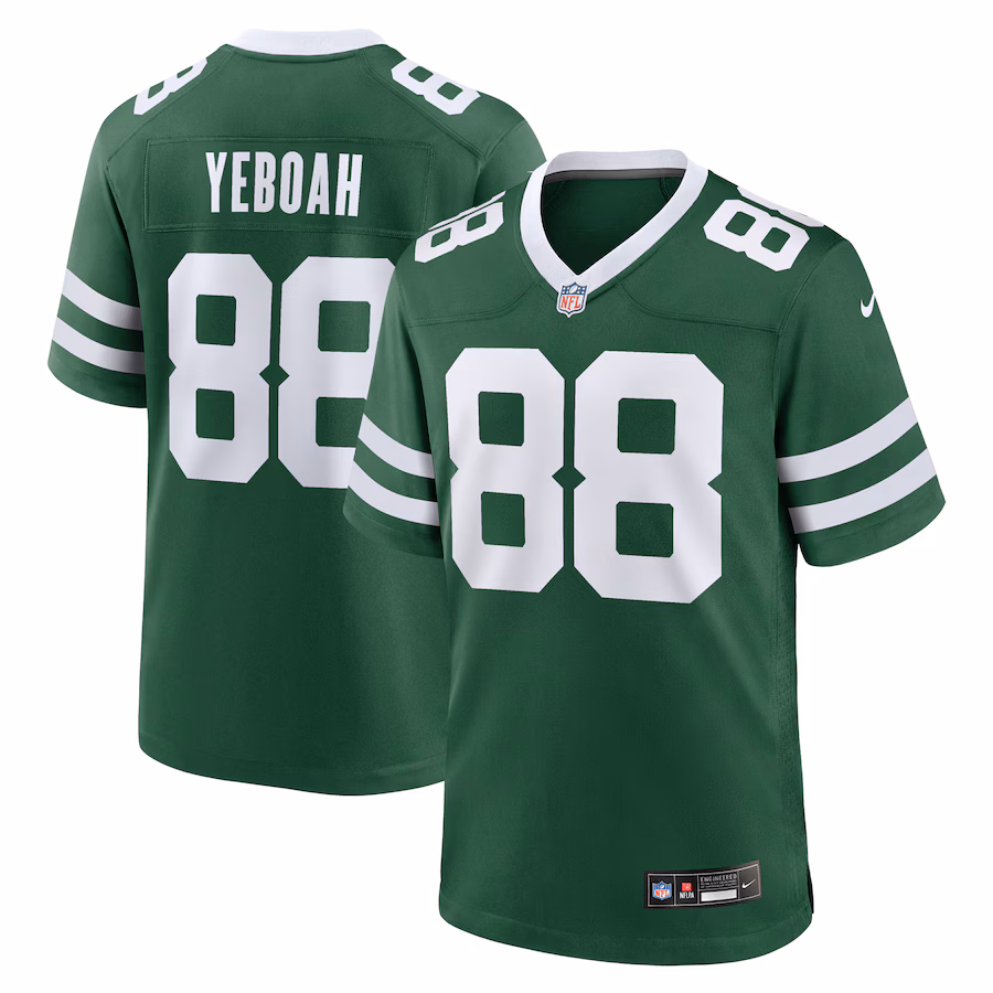 Men's New York Jets Kenny Yeboah Nike Legacy Green Team Game Jersey - Jersey