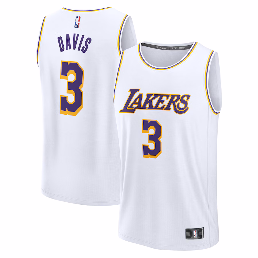 Youth Los Angeles Lakers Anthony Davis Fanatics White Fast Break Replica Player Jersey - Association Edition - Jersey
