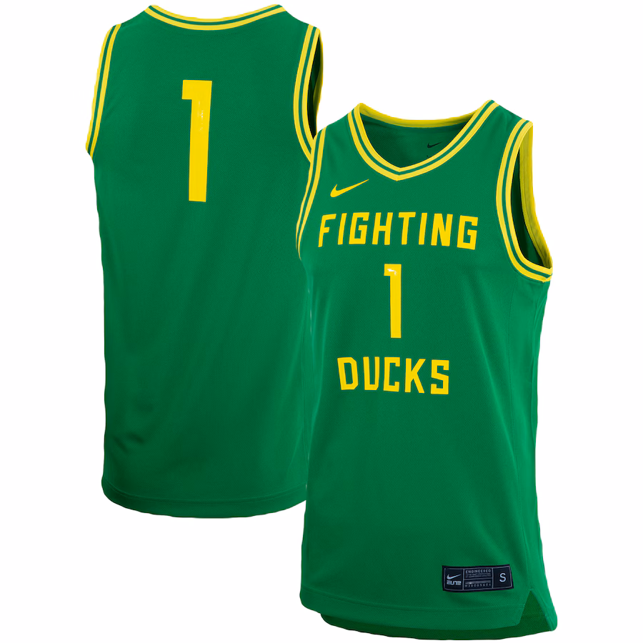 Unisex Nike #1 Green Oregon Ducks Women's Basketball Replica Jersey - Jersey