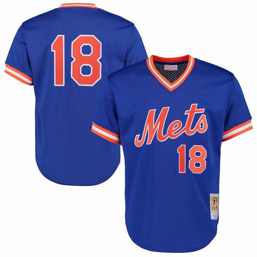 Men's New York Mets Darryl Strawberry Mitchell & Ness Royal Cooperstown Mesh Batting Practice Jersey - Jersey