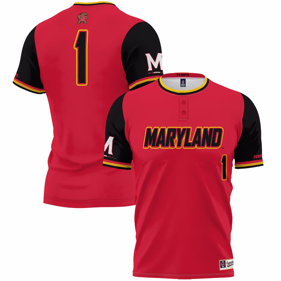 #1 Maryland Terrapins GameDay Greats Lightweight Softball Jersey - Red - Jersey