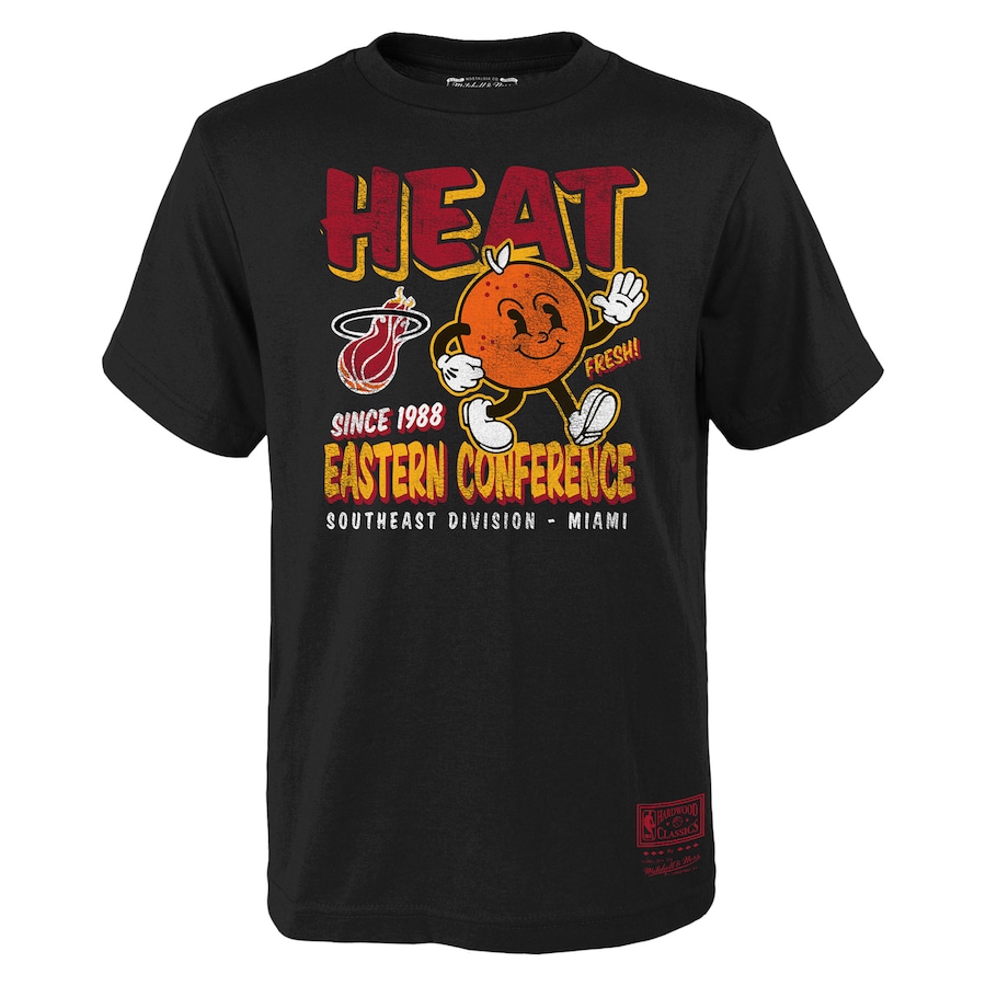 Youth Miami Heat Mitchell & Ness Black Concession Food Character T-Shirt - Jersey