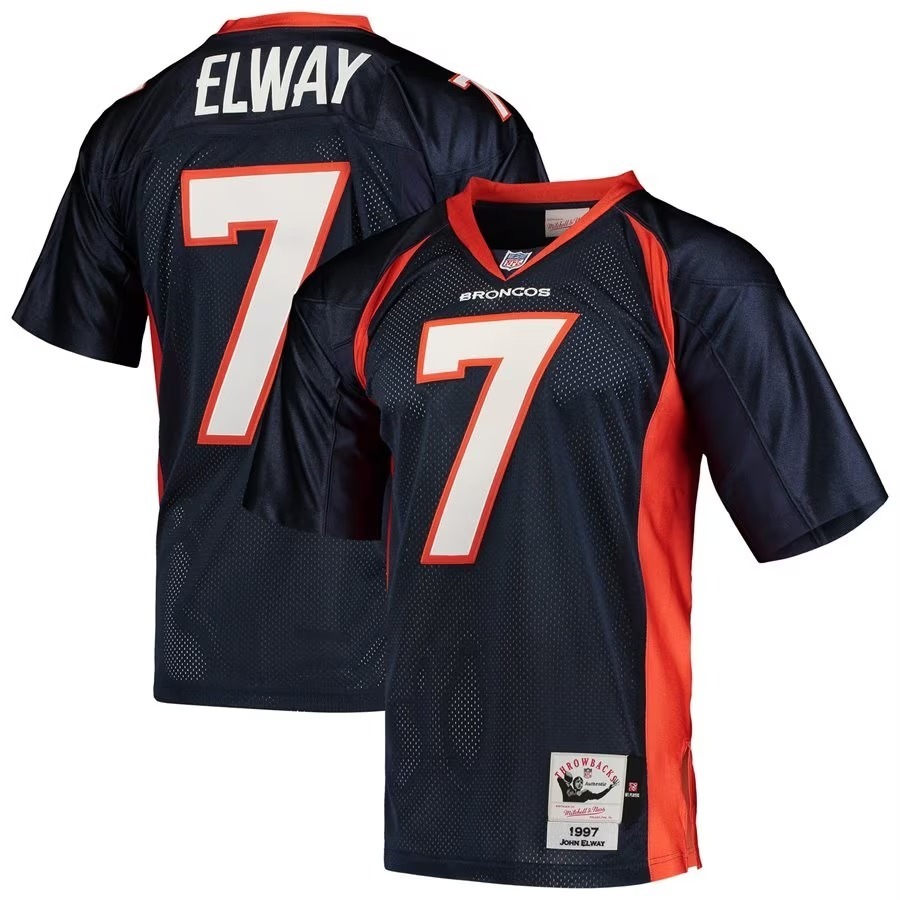 Men's Denver Broncos John Elway Mitchell & Ness Navy 1997 Authentic Throwback Retired Player Jersey - Jersey