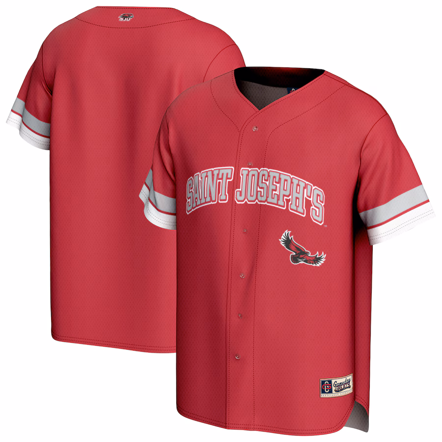Youth GameDay Greats Crimson Saint Joseph's Hawks Spirit Baseball Jersey - Jersey
