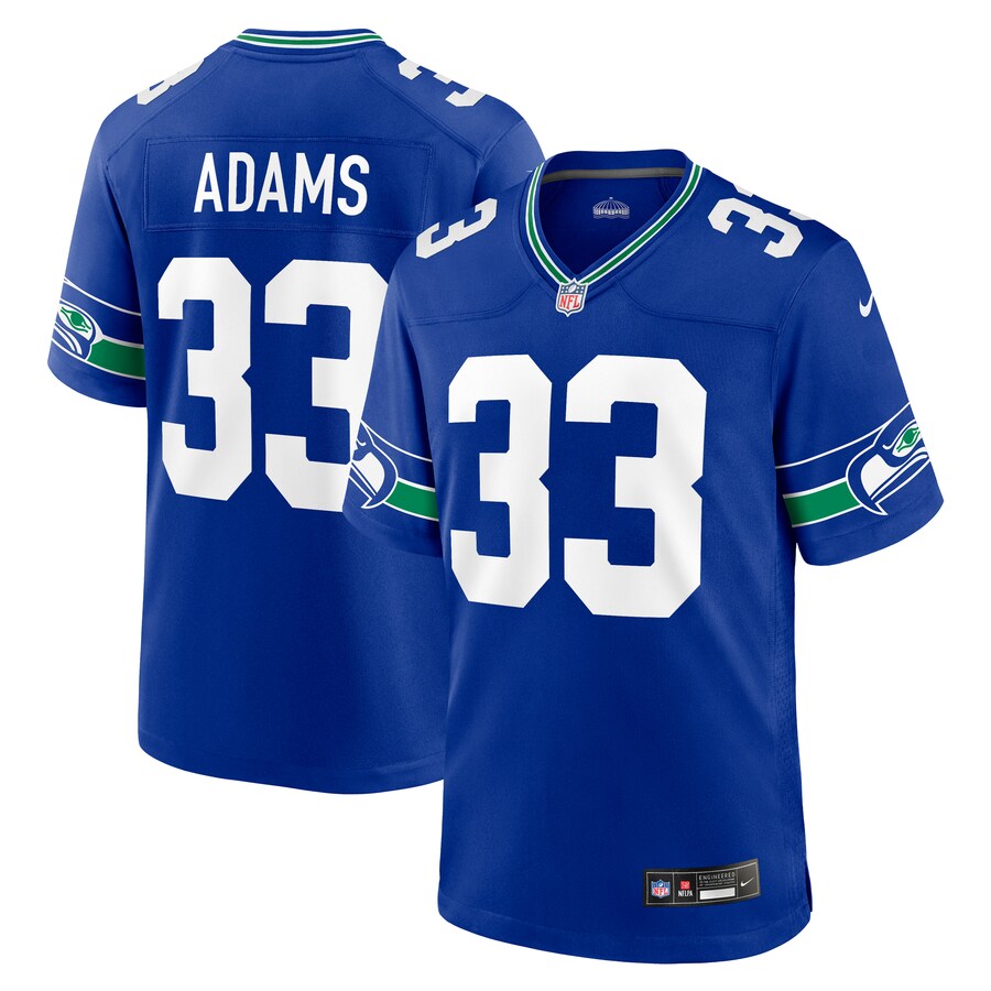 Men's Seattle Seahawks Jamal Adams Nike Royal Throwback Player Game Jersey - Jersey