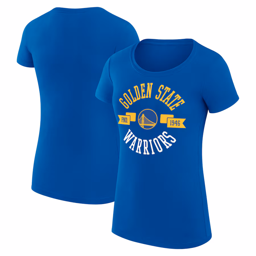 Women's Golden State Warriors G-III 4Her by Carl Banks Royal Large City Logo Fitted T-Shirt - Jersey