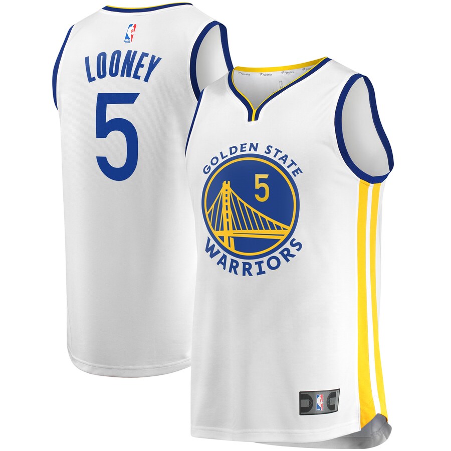 Men's Golden State Warriors Kevon Looney Fanatics White Fast Break Player Replica Jersey - Association Edition - Jersey